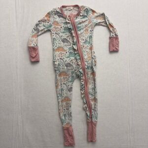 Angel Dear 12-18 Months Long Sleeve Footie‎ Jumpsuit Zippy Dinosaur Ruffles